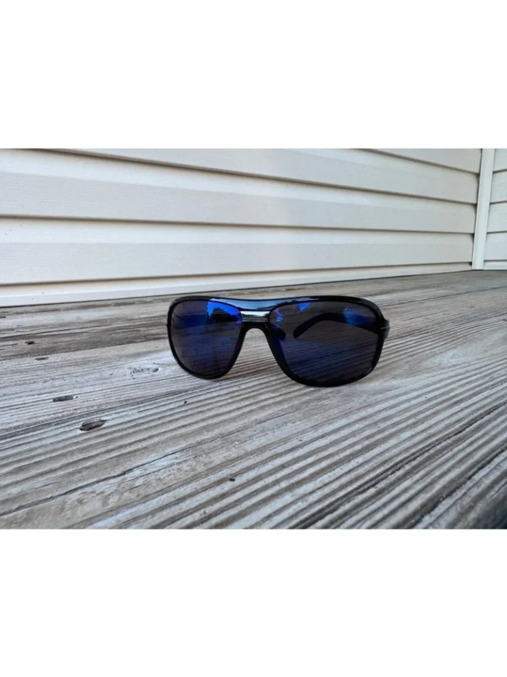 Black Blue Forecast Fishing Sunglasses Unisex